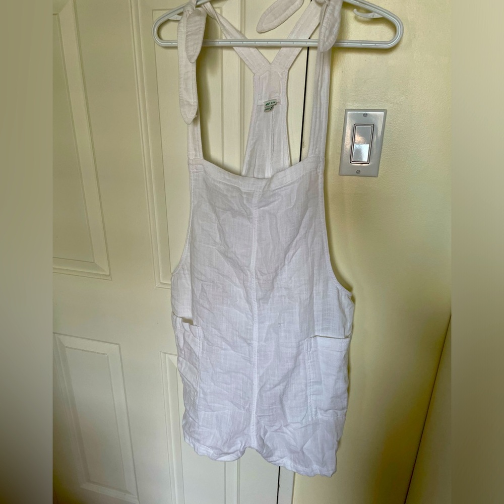 Aerie white tie overalls